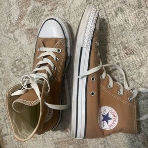 Mustard Brown High Top Converse